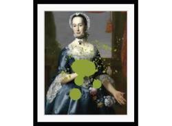 Bild QUEENCE "Bellatrix" Bilder Gr. B/H: 50 cm x 70 cm, Wandbild Frau Hochformat, blau (blau, grün) Kunstdrucke von queence
