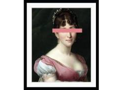 Bild QUEENCE "Johanna" Bilder Gr. B/H: 50 cm x 70 cm, Wandbild Frau Hochformat, rosa Kunstdrucke von queence