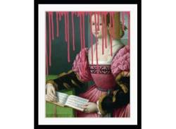 Bild QUEENCE "Malia" Bilder Gr. B/H: 50 cm x 70 cm, Wandbild Frau Hochformat, rosa Kunstdrucke von queence
