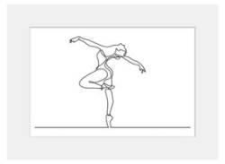 Bild QUEENCE "Polina" Bilder Gr. B/H: 60 cm x 50 cm, Wandbild Frau Querformat, schwarz-weiß (weiß) Kunstdrucke gerahmt, Ballerina, Ballett von queence