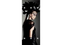 Garderobenleiste QUEENCE "Frau mit Kopfschmuck" Garderobenhalter Gr. B/H/T: 50 cm x 120 cm x 10 cm, schwarz Haken von queence