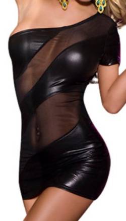 R-Dessous Partykleid schwarzes Mini Kleid erotische Dessous, Schwarz, Herstellergroesse L/XL (40-42) von r-dessous