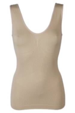 r-dessous Damen Shapewear Hemdchen figurformend Hemd Unterhemd Slim Unterwäsche Top Formhemd Mieder beige Groesse: L/XL von r-dessous