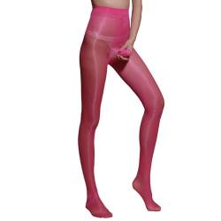 ranrann Herren Strumpfhosen Sexy Leggings Pantyhose Durchsichtig Nylon Tight Hose mit Penishülle Unterwäsche Nachtwäsche Sexy Hot Pink B One_Size von ranrann