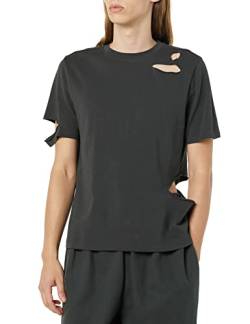 rare/self T-Shirt für alle Geschlechter, Cut-Out-Details Rundhalsausschnitt Jersey, Sanftes Schwarz, Größe 3 von rare/self