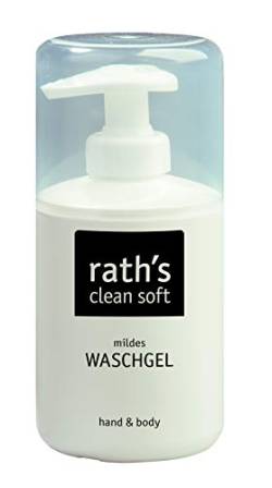 rath's clean soft - 300 ml-mildes Waschgel für hautschonendes Händewaschen und zum Duschen - in einem nachfüllbaren Pumpspender von rath's