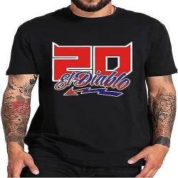 Fabio Quartararo T-Shirt EL Diablo World Motorcycle Rider Casual Sport Tee Shirt Tops Short Sleeve 100% Cotton EU Size T-Shirts & Hemden(Large) von recognize