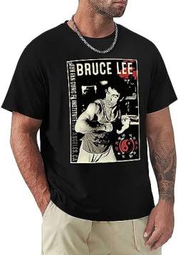 Men's T-Shirt Bruce Tee Lee Martial Artist Graphic T-Shirt Fashion Tee Shirt for Man，Young Men，Male with Logo Casual Cotton Soft Tees Fresh Classic Tshirt T-Shirts & Hemden(Medium) von recognize