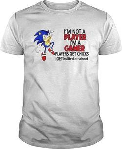 Son.ic Im Not A Player Im A Gamer Players Get Chicks I Get Bullied at School Shirt - T Shirt for Men and Woman. Blacks White T-Shirts & Hemden(Large) von recognize