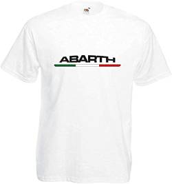 Zest Mens Short Sleeve Abarth T-Shirt Various F500 Abarth Car EnthusiastWhite T-Shirts & Hemden(Small) von recognize