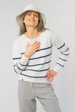 Knit Crew Neck #STRIPES aus Bio Baumwolle, Baumwolle von recolution