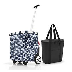 Set aus reisenthel Carrycruiser + reisenthel Thermoshopper, Einkaufstrolley mit Kühltasche, Frame Signature Navy + Black von reisenthel