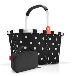 Set carrybag BK, thermocase OY, SBKOY Einkaufskorb mit Kleiner Kühltasche, Mixed dots + Black (70517003) von reisenthel