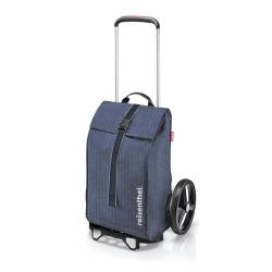 reisenthel Citycruiser herringbone dark blue – Praktische Einkaufstasche mit mehreren großen Fächern als Trolley verwendbar von reisenthel