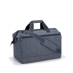 reisenthel allrounder L pocket Vielseitige Doktortasche für Reise, Arbeit und Freizeit Mit praktischer Trolley-Aufsteckfunktion, Farbe:herringbone dark blue von reisenthel