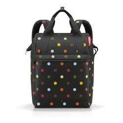 reisenthel allrounder R Large Groß Rucksack und Tragetasche in einem Mit Stecklasche für Reisetrolleys, Couleur:dots von reisenthel