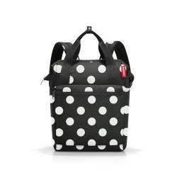 reisenthel allrounder R dots white – Rucksack und Tragetasche in einem – Mit Stecklasche für Reisetrolleys von reisenthel