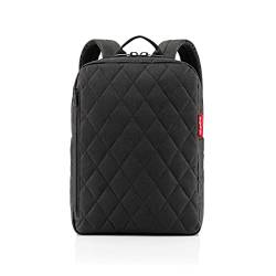 reisenthel classic backpack M rhombus black - durchdachter Rucksack, modernes Design mit Netzrücken - rechteckiger Boden für Stabilität, Farbe:rhombus black von reisenthel