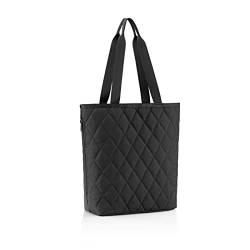 reisenthel classic shopper M rhombus black – Geräumige Shopping Bag und edle Handtasche in einem – Aus wasserabweisendem Material, Farbe:rhombus black von reisenthel