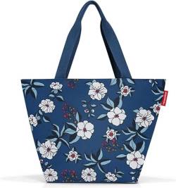 reisenthel shopper M garden blue Geräumige Shopping Bag und edle Handtasche in einem Aus wasserabweisendem Material von reisenthel