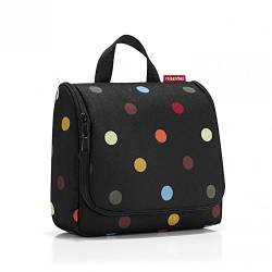 reisenthel toiletbag WH7009 dots – Kulturbeutel mit 3l Volumen – Aufklappbar mit Haken zum Aufhängen und Spiegel – B 23 x H 20 x T 10 cm, Schwarz von reisenthel