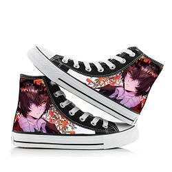Anime Bungo Stray Dogs Canvas Schuhe, Dazai Osamu Printed Casual High-Top Sneaker Lace Up Anime Cosplay Schuhe für Student Anime Fans, Typ 1, 42 EU von renmuq