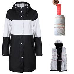 rhythm of the rain Regenmantel Damen Wasserdicht Regenjacke mit Kapuze Atmungsaktiv Softshelljacke Friesennerz Faltbar und Tragbar von rhythm of the rain