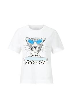 Rich & Royal T-Shirt Leo Print Organic White - M von rich&royal