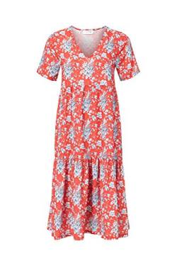 rich&royal Damen Dress Printed Kleid, Rot (Summer Red 568), Small (Herstellergröße: S) von rich&royal