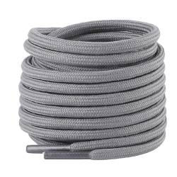 riemot 1 Paar Runde Schnürsenkel [Ø 4mm] reißfest Schuhbänder Ersatz Shoe laces für Herren, Damen, Kinder, Sportschuhe, Arbeitsschuhe, Wanderschuhe - Grau, 140cm von riemot