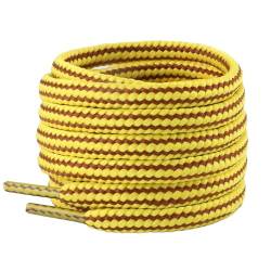 riemot 3 Paar Runde Schnürsenkel [Ø 4mm] reißfest Schuhbänder Ersatz Shoe laces für Herren, Damen, Kinder, Sportschuche, Arbeitsschuhe, Wanderschuhe - Gelb&Brau, 90cm von riemot