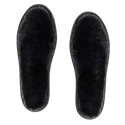 riemot Echte Schaffell Einlegesohlen Winter Warm Lammfell Schuheinlagen Lammwolle Sohlen für Winterschuhe Gummistiefel Kinderschuhe Schwarz Gr.36 EU von riemot