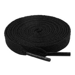 riemot Flache Schnürsenkel 1 Paar reißfest 8mm Breit Schuhbänder Ersatz Sport Shoe laces für Sneaker Sportschuhe, Laufschuhe, Erwachsenenschuhe, Kindschuhe - Schwarz, 150cm von riemot