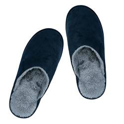 riemot Herren Warm Plüsch Hausschuhe mit Memory Foam Winter Pantoffeln Weiche Atmungsaktive rutschfeste Slipper für Indoor & Outdoor Brau Gr.44/45 EU von riemot