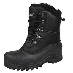 riemot Winterstiefel Damen Herren Wasserdicht Gefüttert Schneestiefel Warme Snow Boots Rutschfest Winter Schuhe, Schwarz, 37 EU von riemot