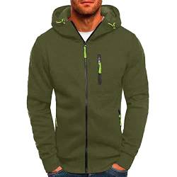 riou Herren Kapuzenpullover mit Reißverschluss Sweatjacke Sweatshirt Farbvarianten Kapuzenjacke Kapuzenpulli Langarm Hoodie Sport Style Casual Fitness Training Basic von riou