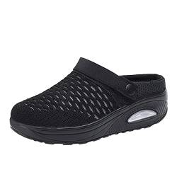 riou K Damen Sneaker Mesh Atmungsaktive Leichte Dicke Untere Luftkissen Lässige Sportschuhe Boot Schuhe Damen 37 (Black, 39) von riou