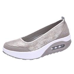 riou Krankenschwester Schuhe Damen Schwarze Sohle Mode Frauen Luftkissen Plattform Schuhe Shake Schuhe rutschig Sport Sneakers Ogg Schuhe Damen (Grey, 40) von riou