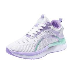 riou Schuhe Mit Keilabsatz Für Damen Winter Damen-Sneaker aus einfarbigem Mesh in verschiedenen Größen, leicht auszuziehen Schuhe Damen Carina (Purple, 39) von riou
