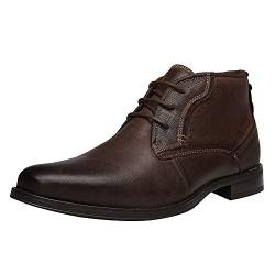 rismart Herren Knöchel hoch Runder Zeh Stilvoll Leder Chukka Bootsschuhe SN01745(Braun,41 EU) von rismart