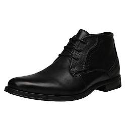 rismart Herren Knöchel hoch Runder Zeh Stilvoll Leder Chukka Bootsschuhe SN01745(Schwarz_a,43 EU) von rismart