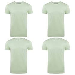 riverso Herren Basic T-Shirt 4er Pack RIVAaron Rundhals Tee Regular Kurzarm Einfarbig Organic Cotton Bio 100% Baumwolle S M L XL XXL 3XL 4XL 5XL, Größe:3XL, Farbe:Middle Green (12300) von riverso