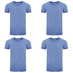 riverso Herren Basic T-Shirt 4er Pack RIVMatteo Rundhals Tee Regular Kurzarm Einfarbig 100% Baumwolle S M L XL XXL 3XL 4XL 5XL, Größe:3XL, Farbe:Middle Blue (19300) von riverso