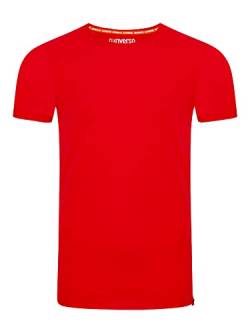 riverso Herren Basic T-Shirt RIVJonas Rundhals Tee Slim Kurzarm Einfarbig 100% Baumwolle Rot XXL, Größe:XXL, Farbe:Middle Red (15300) von riverso
