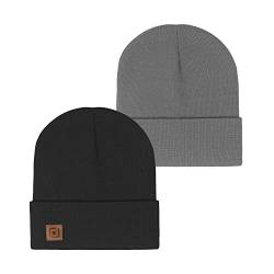 riverso Herren Beanie RIVFabian Outdoormütze Strickmütze Laufmütze Wintermütze Unisex Einfarbig 100% Acryl Einheitsgröße, Größe:One Size, Farbe:Farbmix 4 von riverso