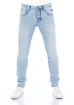 riverso Herren Jeans Hose RIVCaspar Slim Fit Jeanshose Used Look Baumwolle Denim Stretch Blau w33, Farbe:Light Blue (L139), Länge:L32, Weite:33W von riverso
