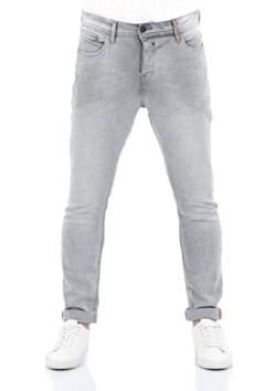 riverso Herren Jeans Hose RIVToni Tapered Fit Jeanshose Baumwolle Denim Stretch Grau w29 w30 w31 w32 w33 w34 w36 w38 w40, Farbe:Grey Denim (G113), Größe:29W / 32L von riverso