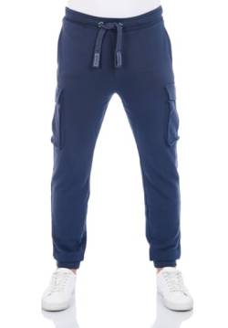 riverso Herren Jogginghose RIVLoris Hose Cargohose Sporthose Cargo Sweatpants Trainingshose Pants Jogger Herrenhose Taschen Regular Blau 3XL, Größe:3XL, Farbe:Navy von riverso