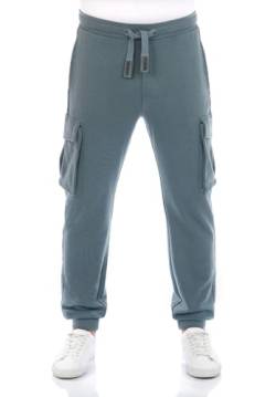 riverso Herren Jogginghose RIVLoris Hose Cargohose Sporthose Cargo Sweatpants Trainingshose Pants Jogger Herrenhose Taschen Regular Blau 4XL, Größe:4XL, Farbe:Turpid Blue von riverso