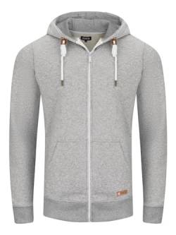 riverso Herren Kapuzenjacke RIVThilo Regular Fit Hoodie Taschen Jacke Reißverschluss Sweatjacke Streetwear Trainingsjacke Basic Grau XXL, Größe:XXL, Farbe:Grey 1 von riverso